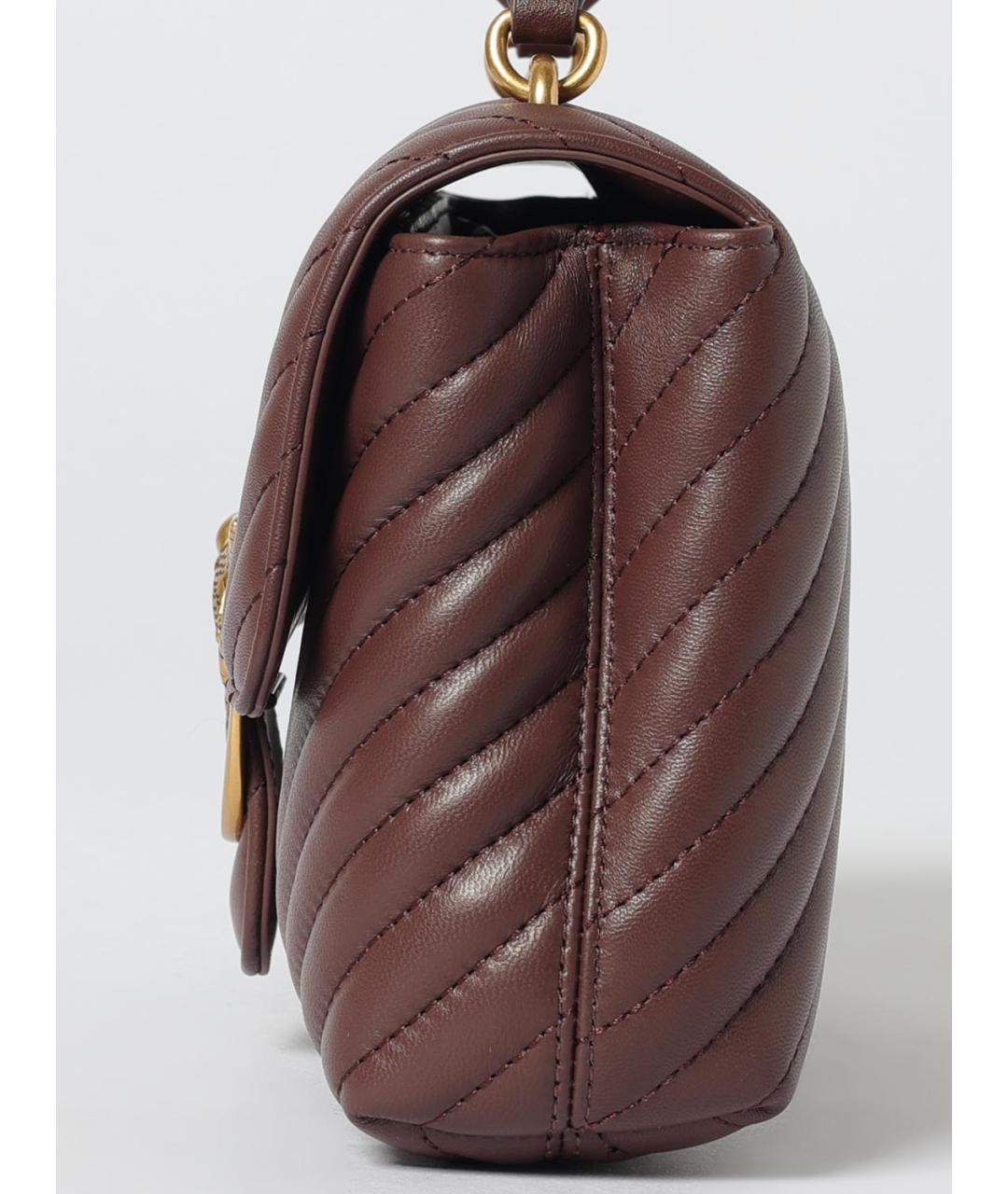 PINKO Коричневая кожаная сумка через плечо, фото 3