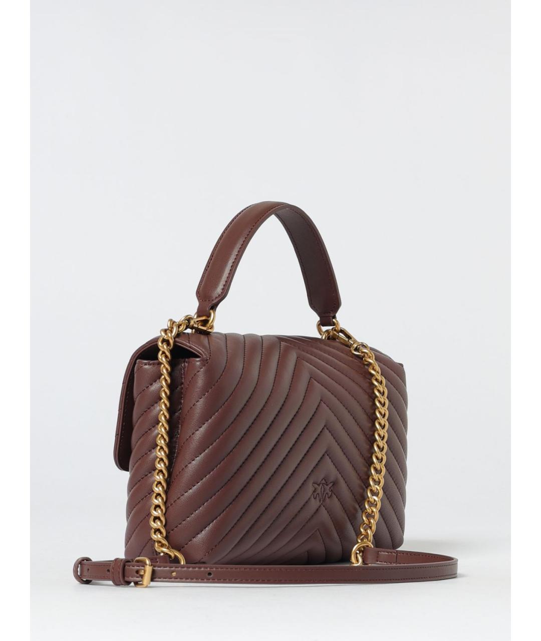PINKO Коричневая кожаная сумка через плечо, фото 2