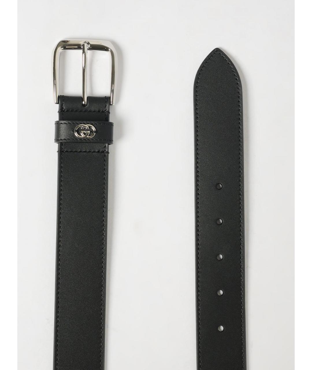 GUCCI Черный кожаный ремень, фото 2