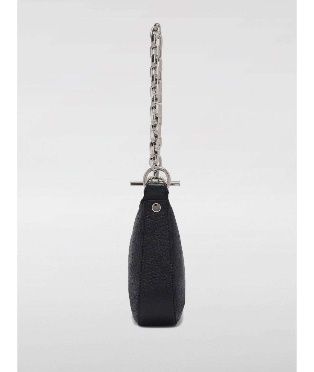 ALEXANDER MCQUEEN Черная кожаная сумка через плечо, фото 3