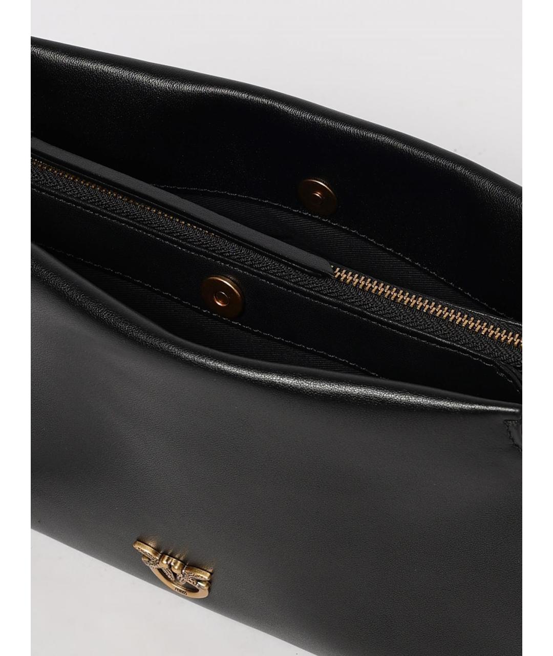 PINKO Черная кожаная сумка через плечо, фото 3