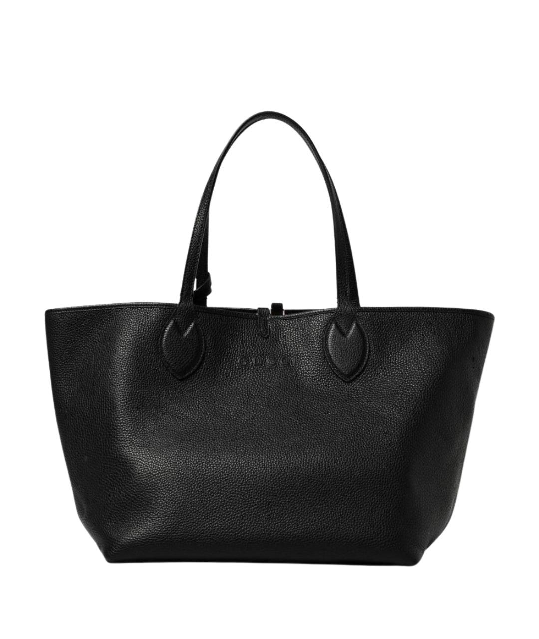 GUCCI Черная кожаная сумка тоут, фото 1