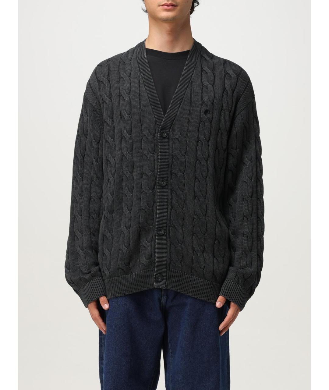 CARHARTT WIP Черный хлопковый кардиган, фото 5