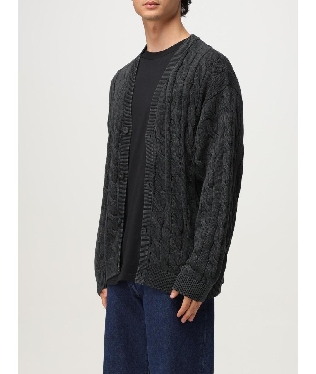 CARHARTT WIP Черный хлопковый кардиган, фото 3