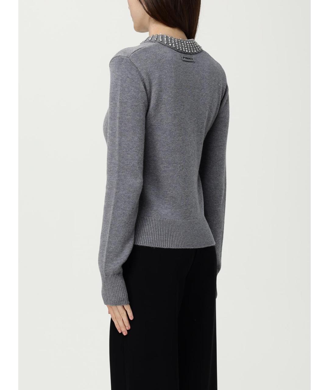 PINKO Серый полиамидовый джемпер / свитер, фото 3
