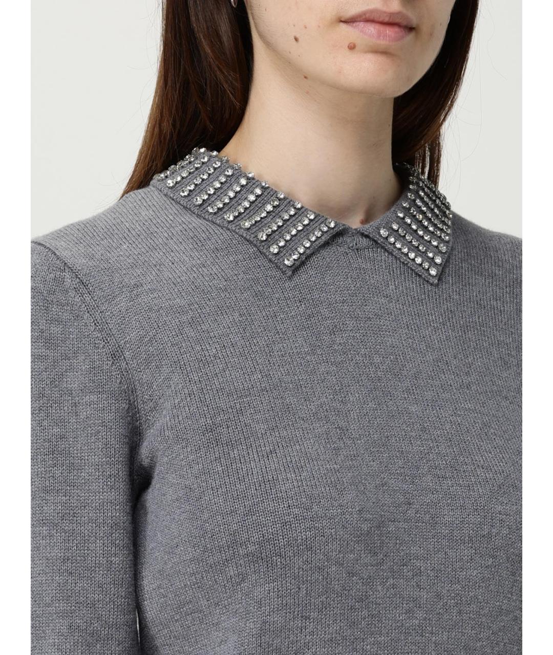 PINKO Серый полиамидовый джемпер / свитер, фото 4