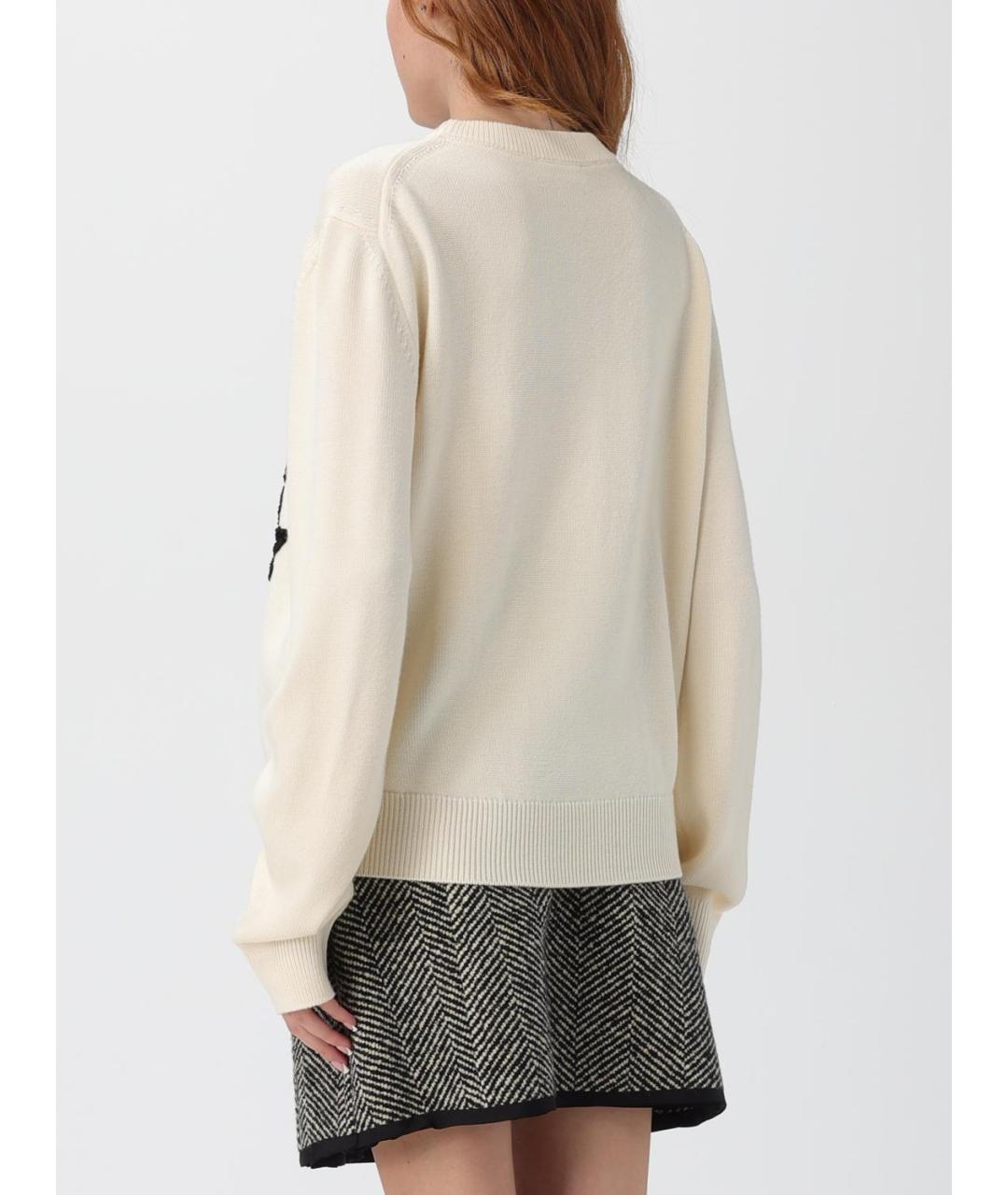 JIL SANDER Бежевый шерстяной джемпер / свитер, фото 2