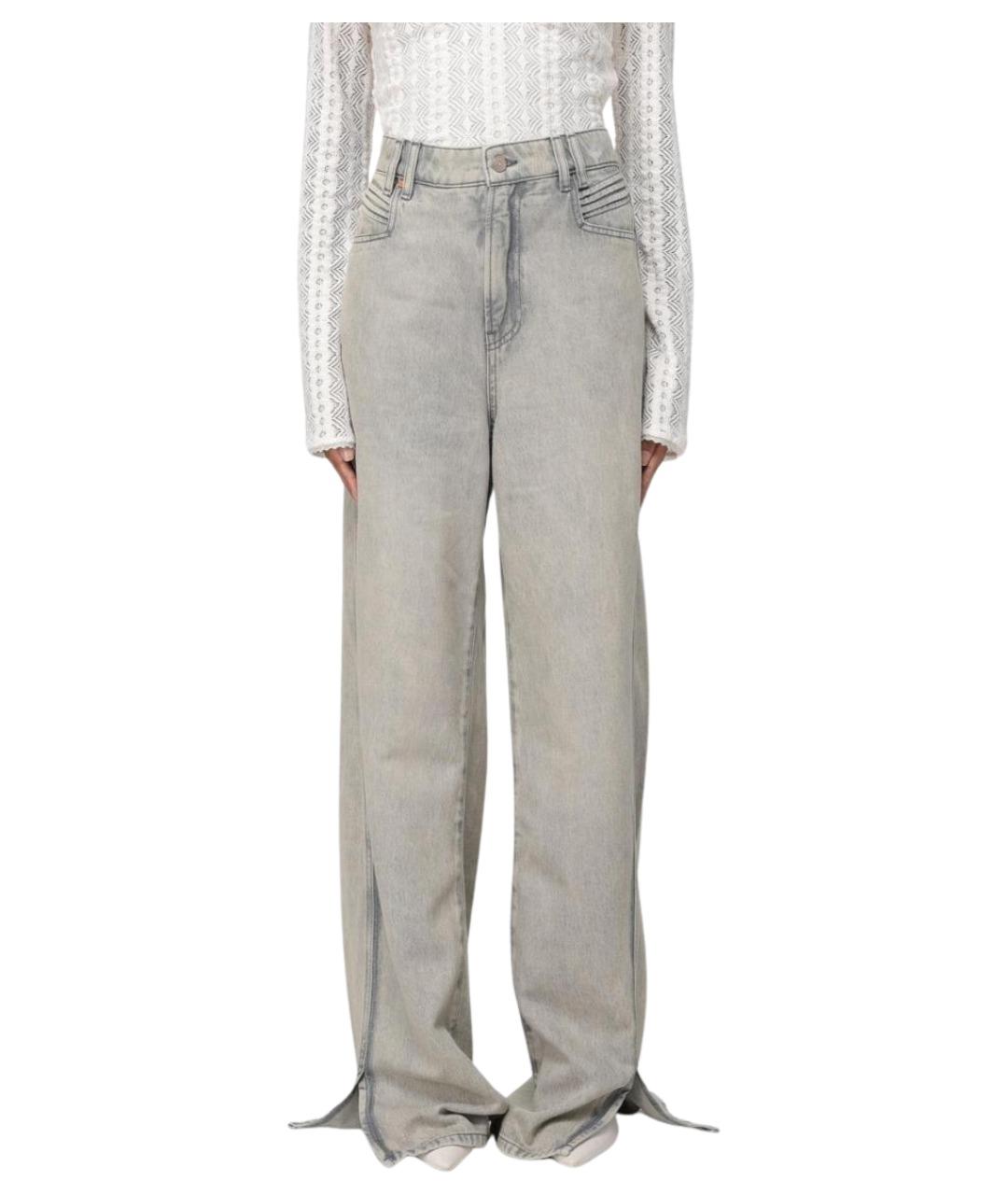 HUGO BOSS Серые хлопко-лиоцелловые прямые джинсы, фото 1