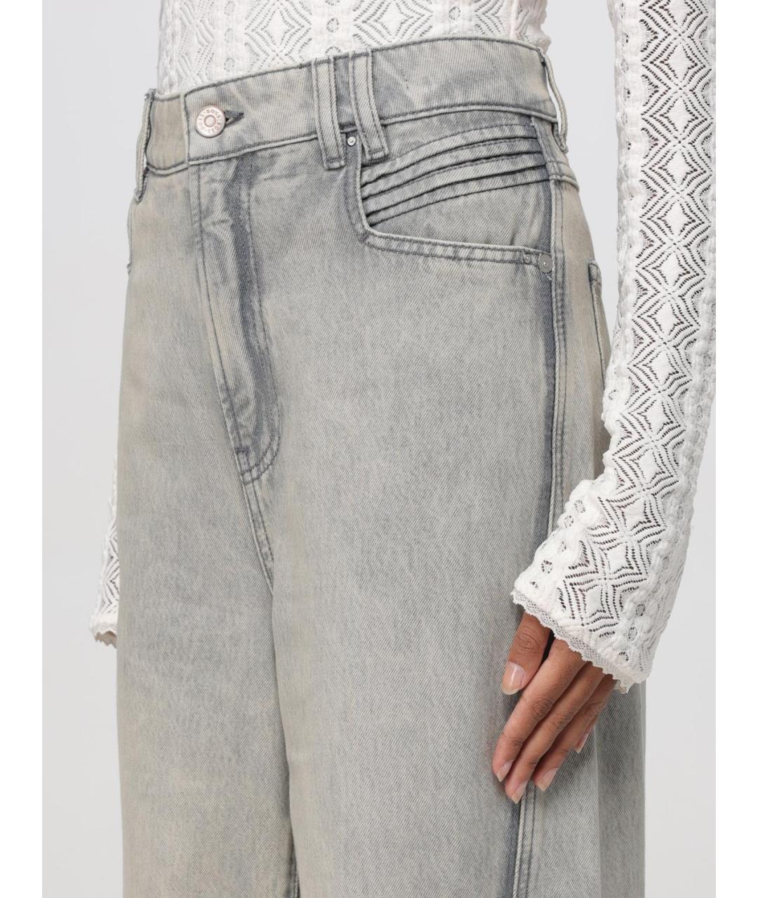 HUGO BOSS Серые хлопко-лиоцелловые прямые джинсы, фото 3