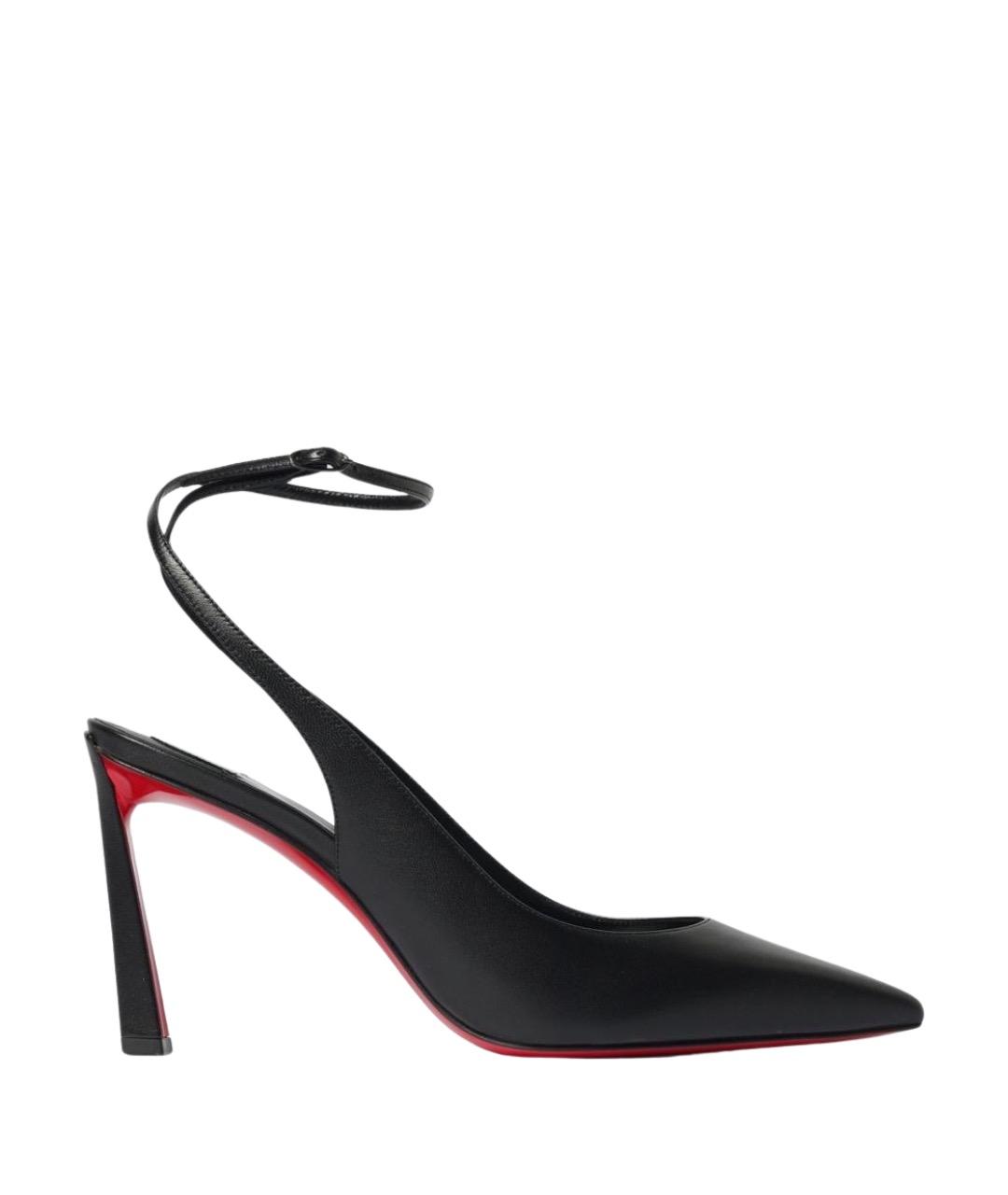 CHRISTIAN LOUBOUTIN Черные кожаные туфли, фото 1