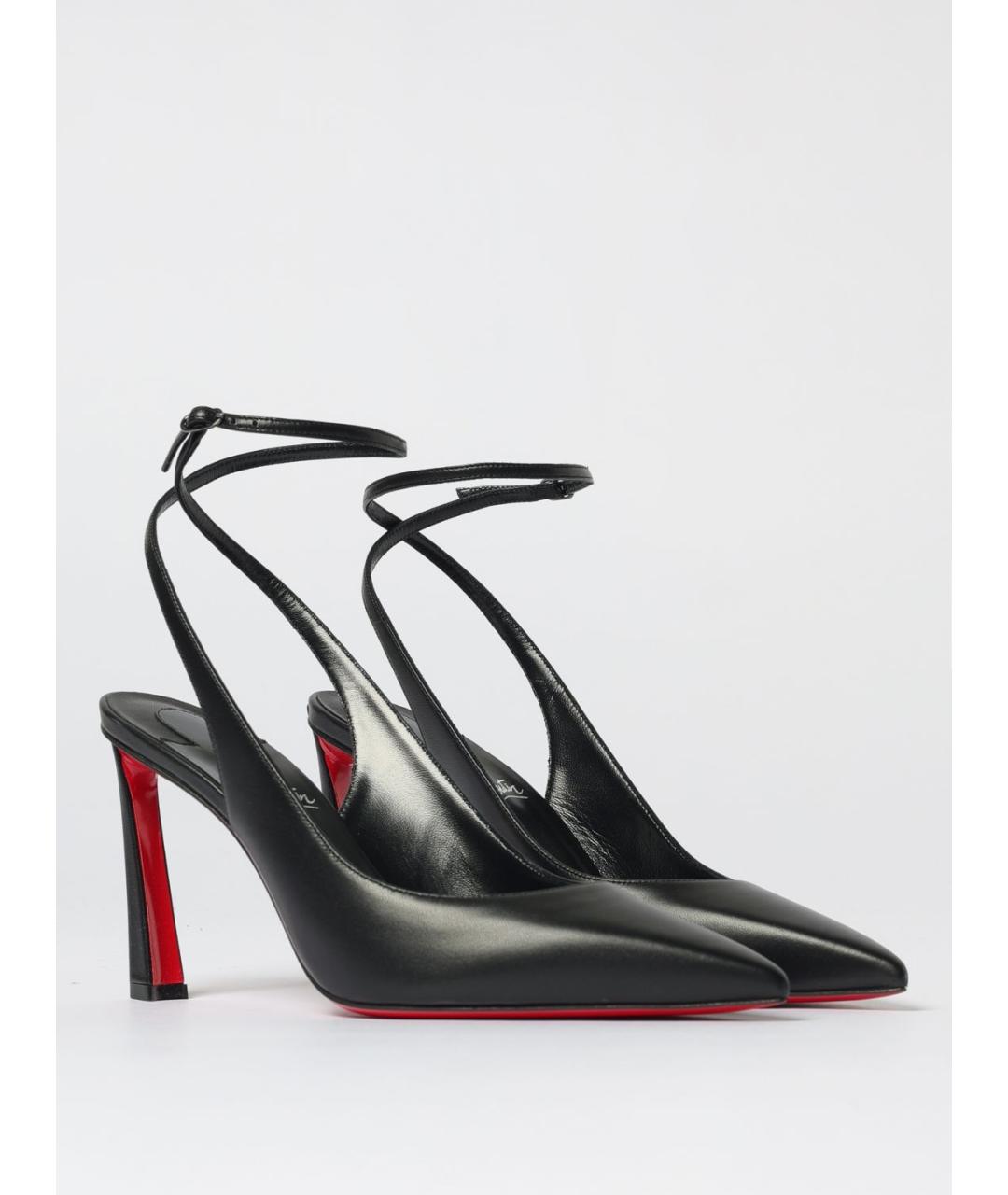 CHRISTIAN LOUBOUTIN Черные кожаные туфли, фото 2