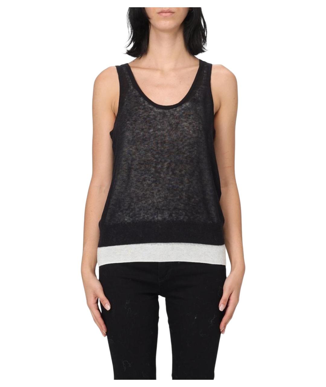 HUGO BOSS Черная шерстяная майка, фото 1