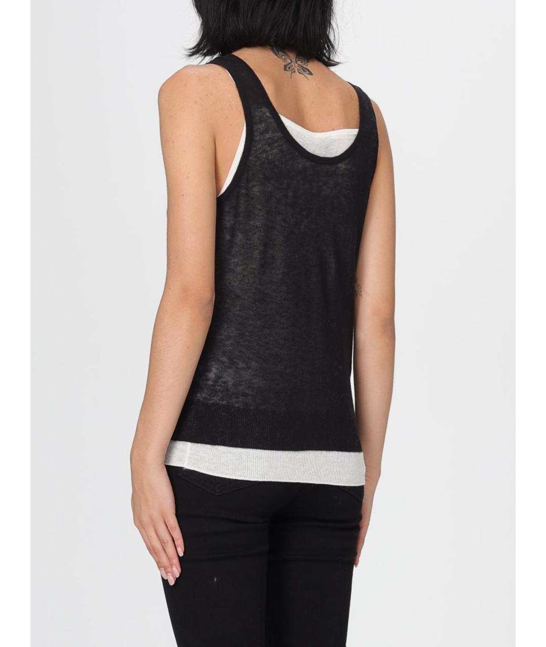 HUGO BOSS Черная шерстяная майка, фото 2