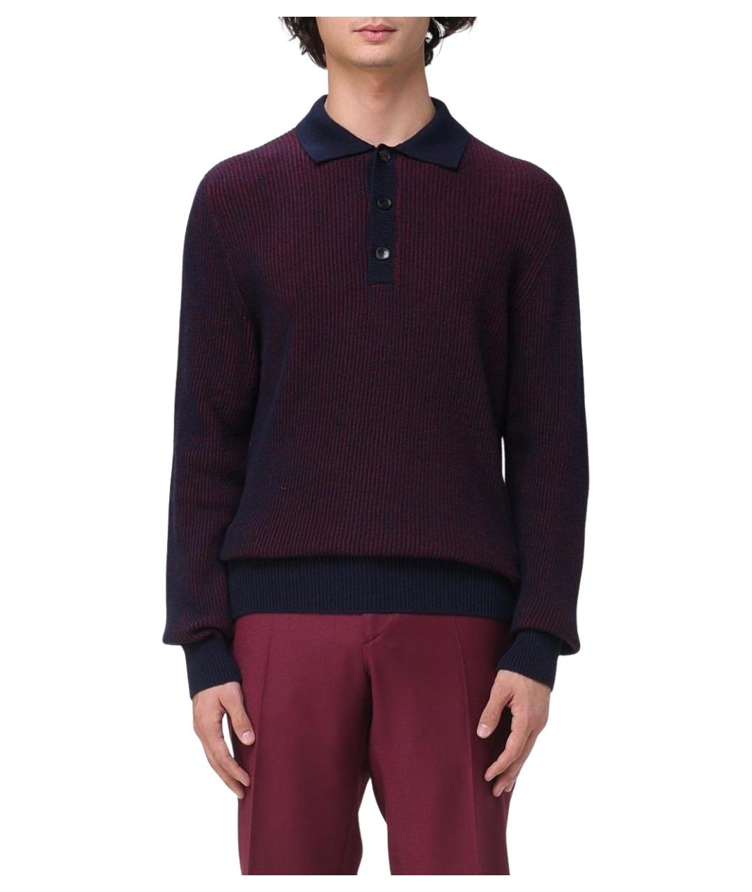 ETRO Бордовое поло с длинным рукавом, фото 1