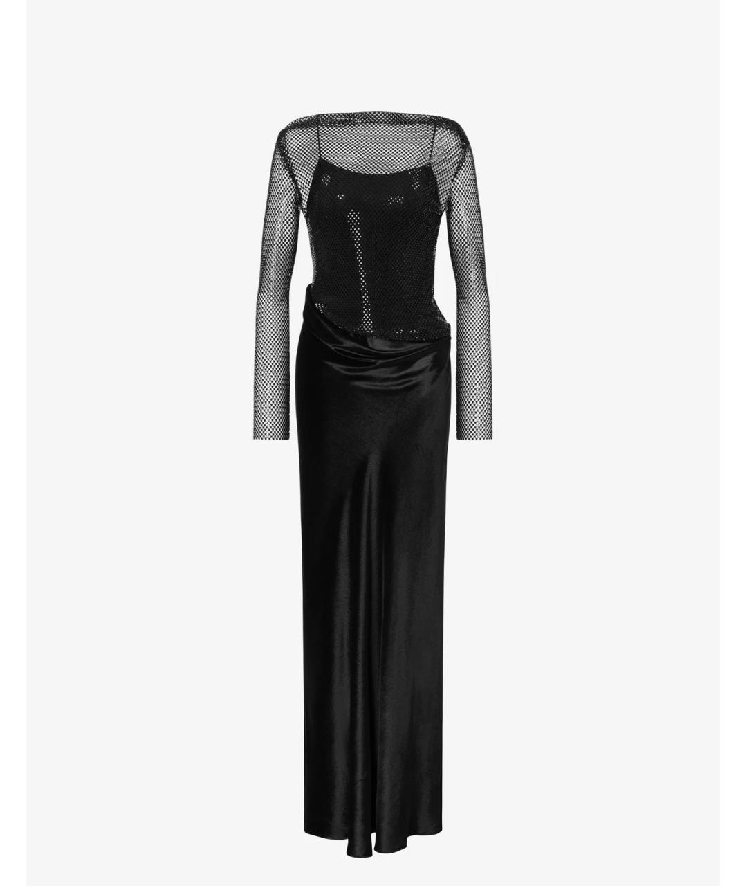 ALBERTA FERRETTI Черное полиэстеровое вечернее платье, фото 5