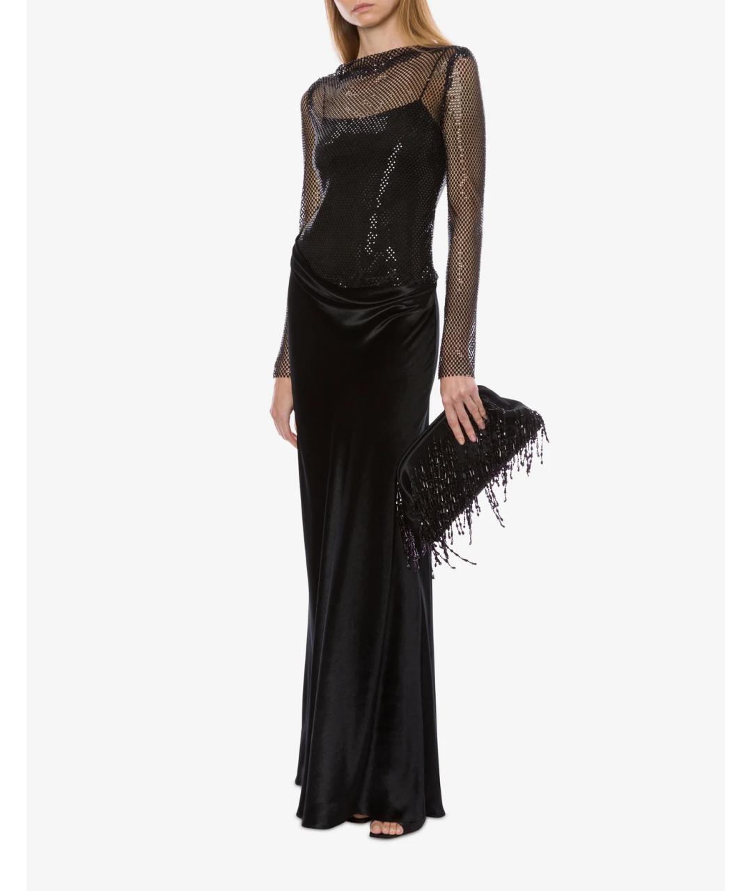 ALBERTA FERRETTI Черное полиэстеровое вечернее платье, фото 2