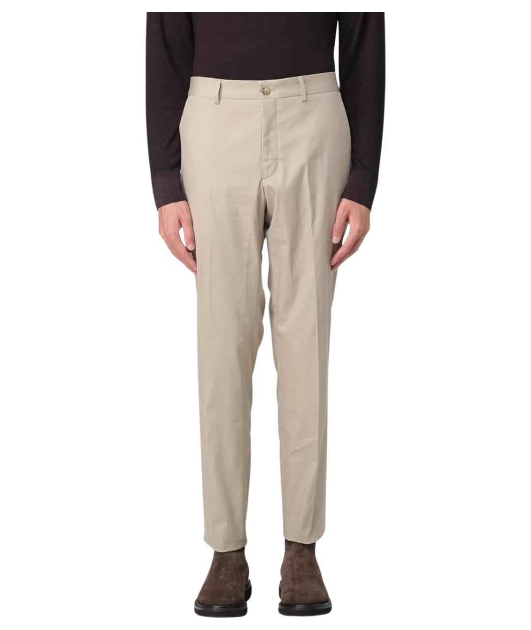 HUGO BOSS Бежевые хлопковые повседневные брюки, фото 1