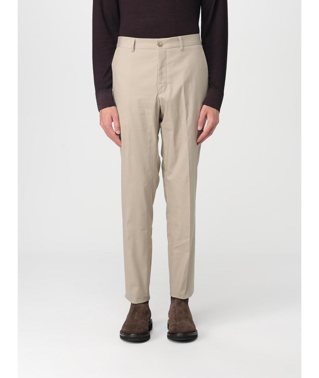 HUGO BOSS Бежевые хлопковые повседневные брюки, фото 4