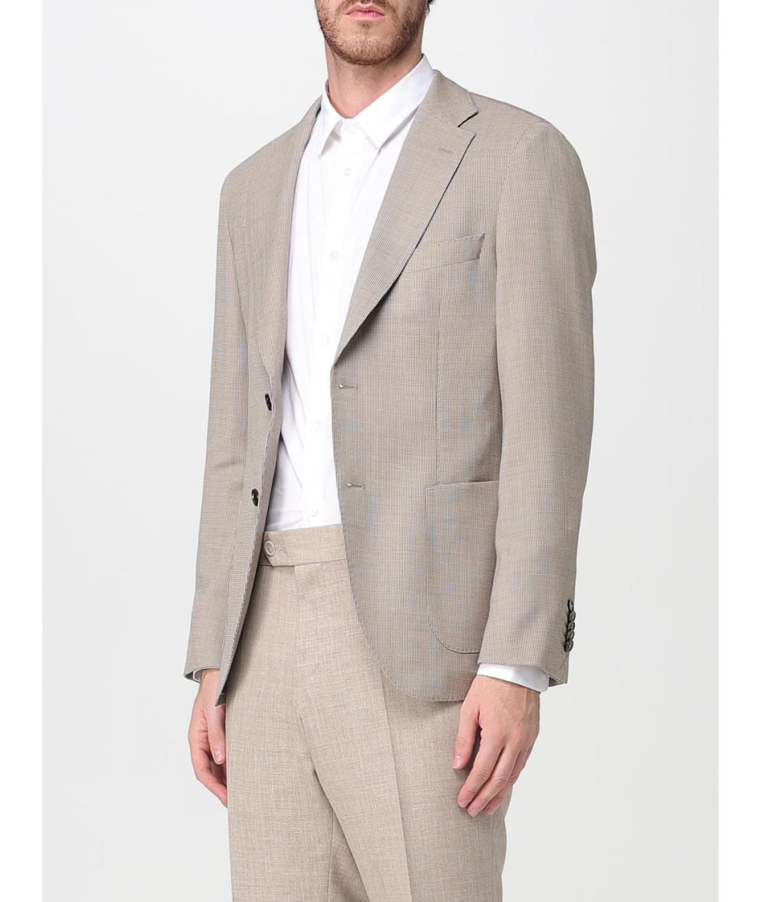 HUGO BOSS Бежевый шерстяной пиджак, фото 3
