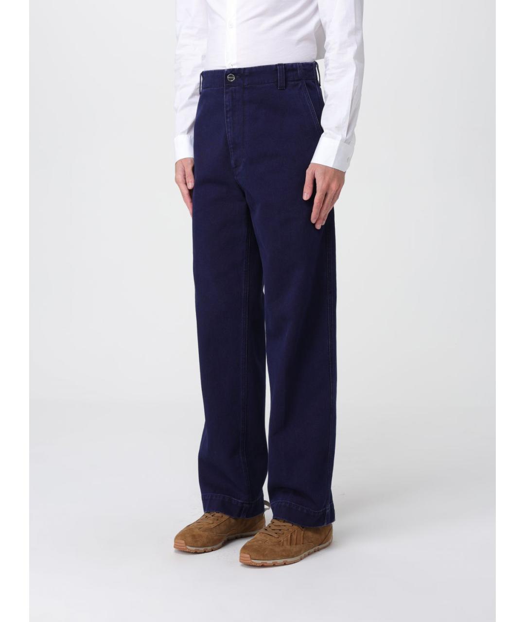 GUCCI Синие хлопковые повседневные брюки, фото 4