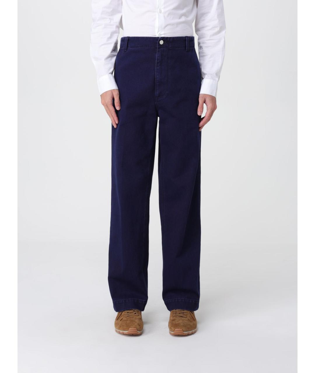 GUCCI Синие хлопковые повседневные брюки, фото 6