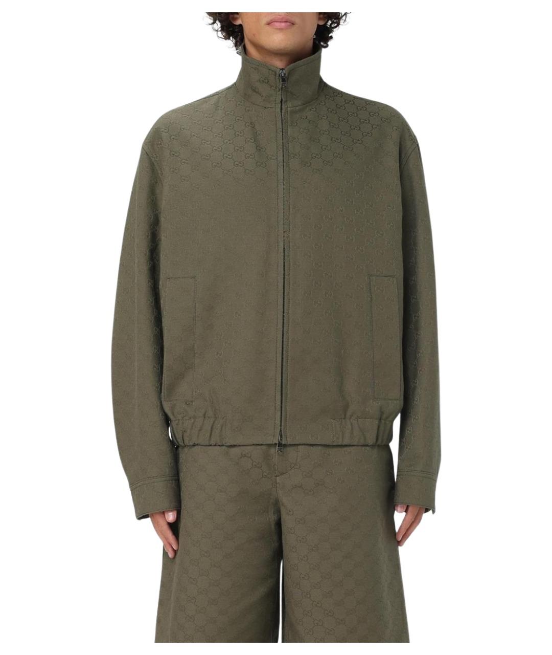 GUCCI Зеленая хлопковая куртка, фото 1