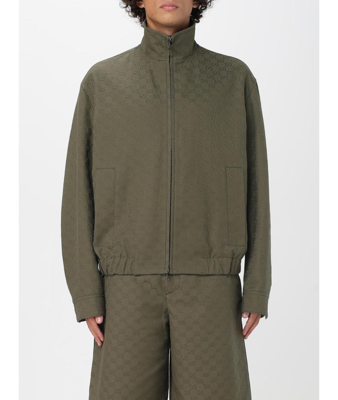 GUCCI Зеленая хлопковая куртка, фото 6