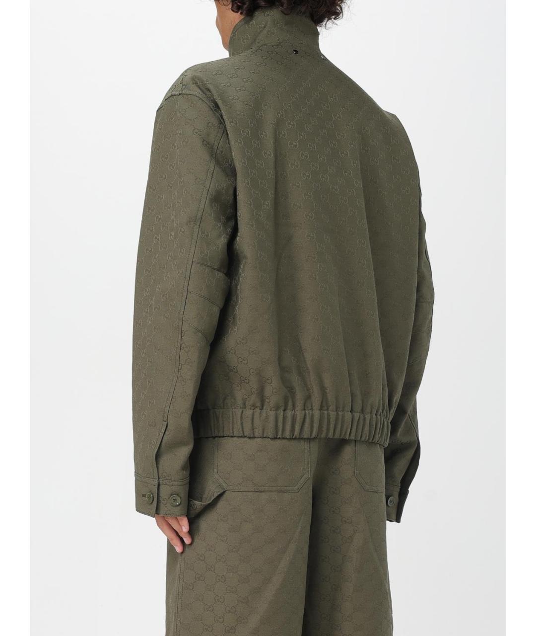 GUCCI Зеленая хлопковая куртка, фото 3