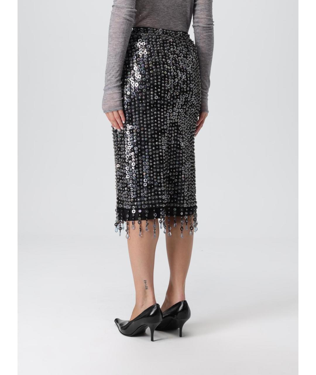 PINKO Темно-синяя полиэстеровая юбка миди, фото 2