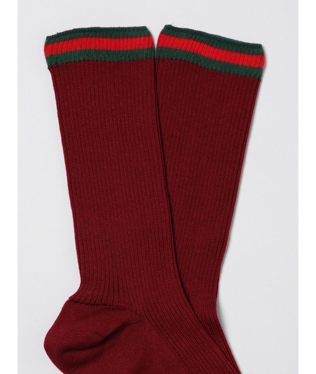 GUCCI Бордовые носки, чулки и колготы, фото 2