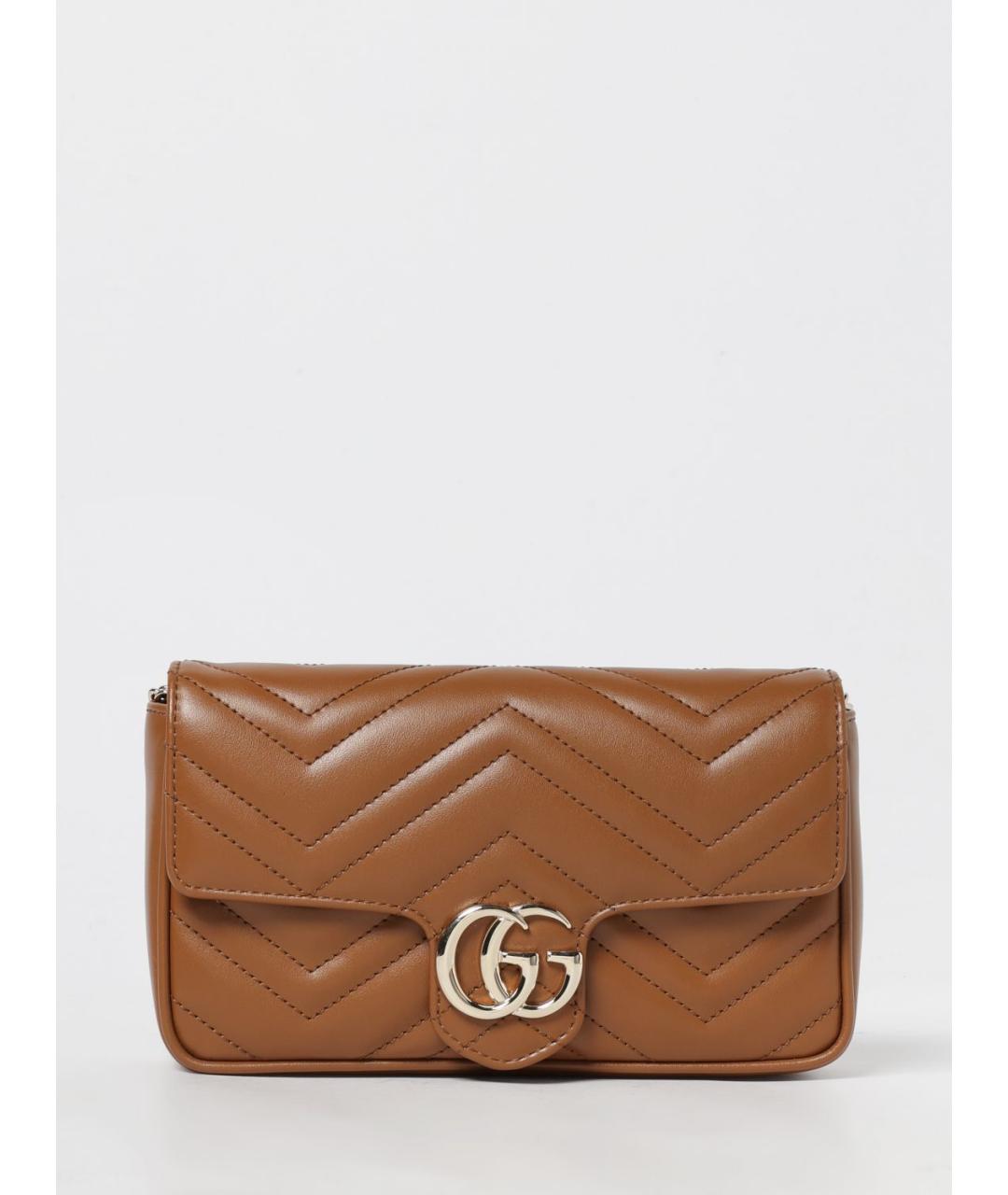 GUCCI Коричневая кожаная сумка через плечо, фото 6