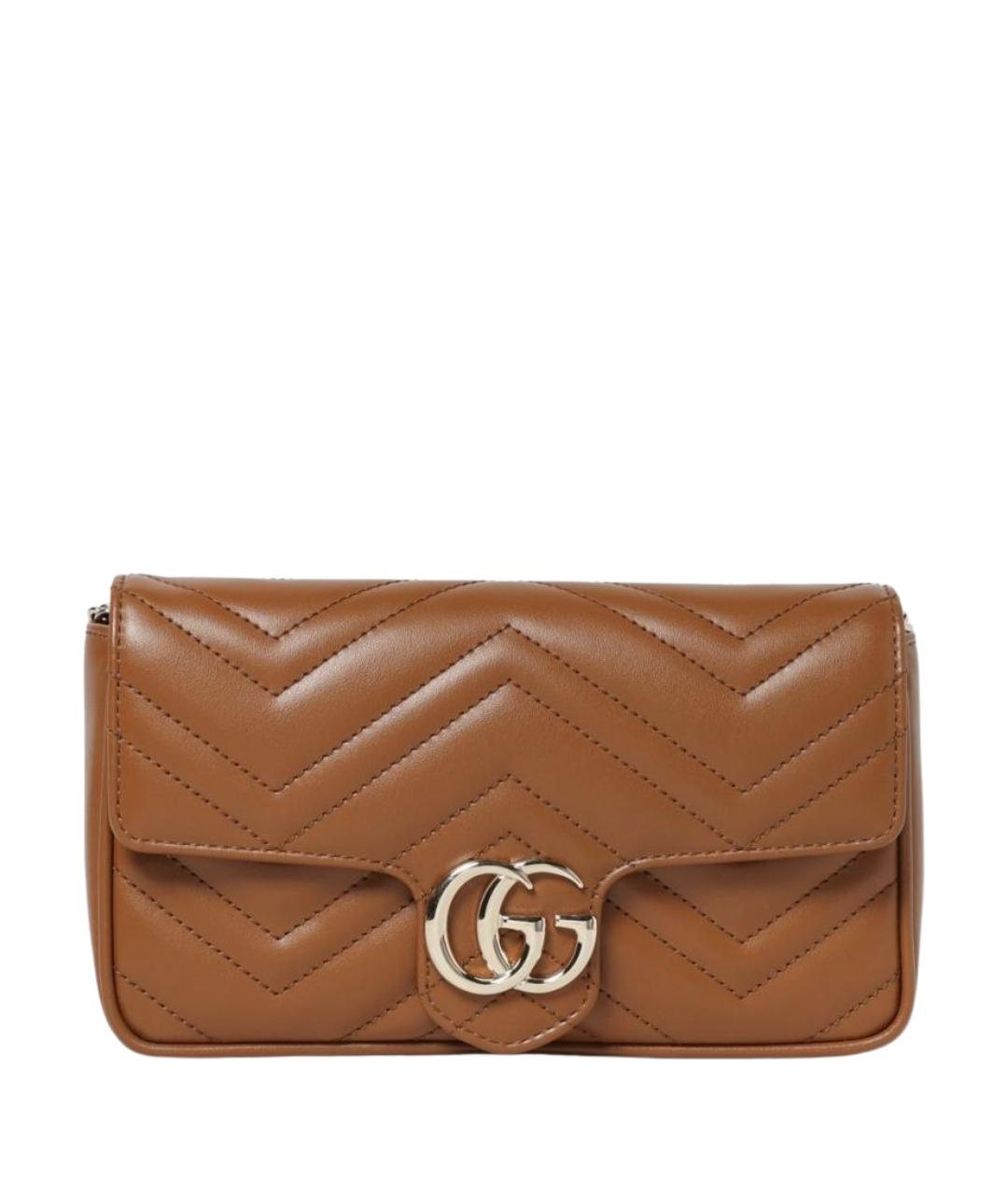 GUCCI Коричневая кожаная сумка через плечо, фото 1