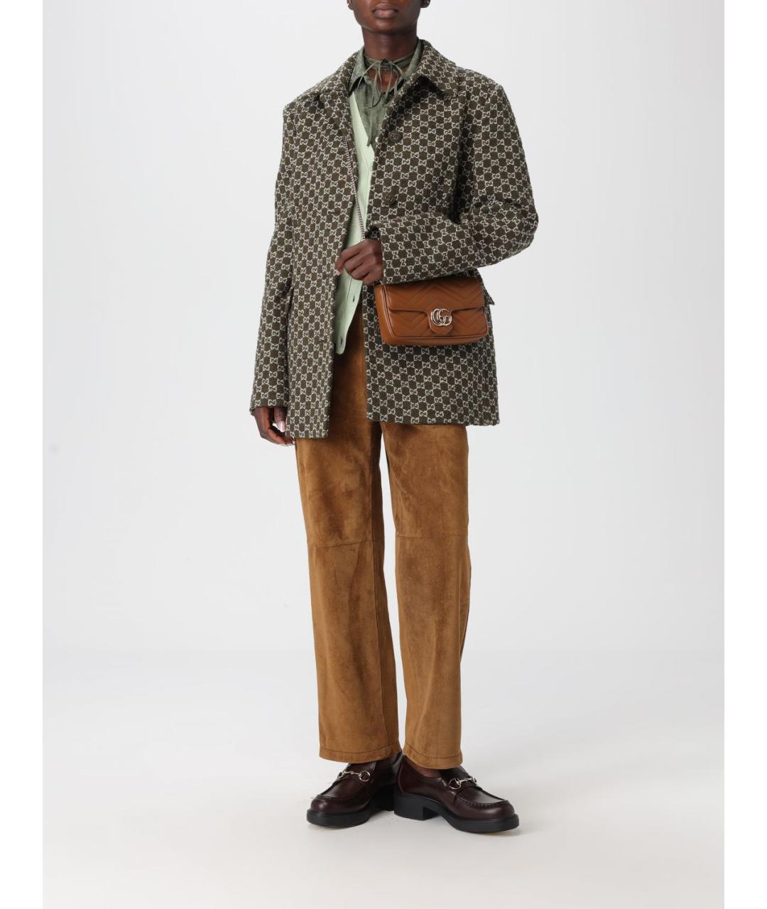 GUCCI Коричневая кожаная сумка через плечо, фото 2