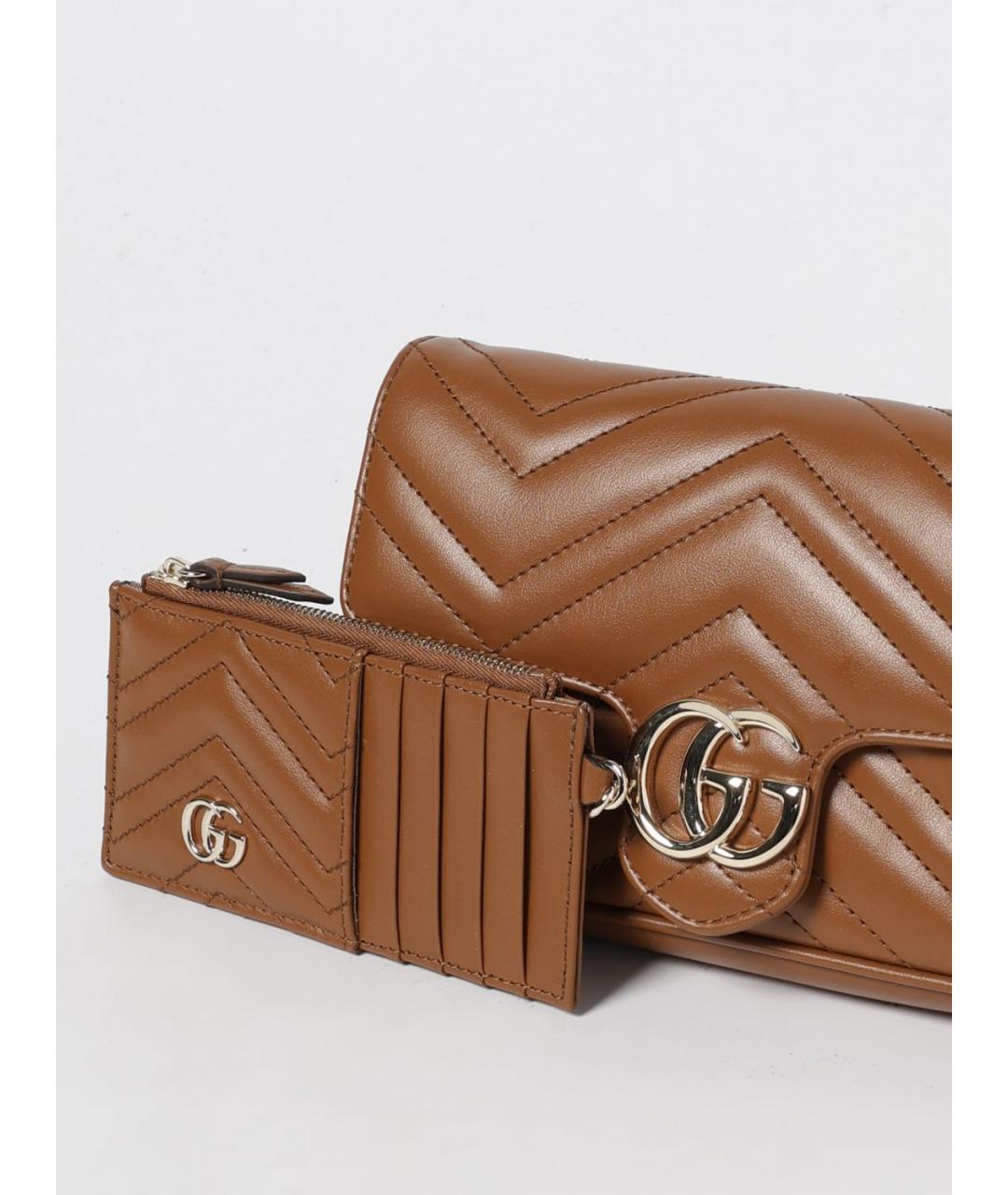 GUCCI Коричневая кожаная сумка через плечо, фото 4