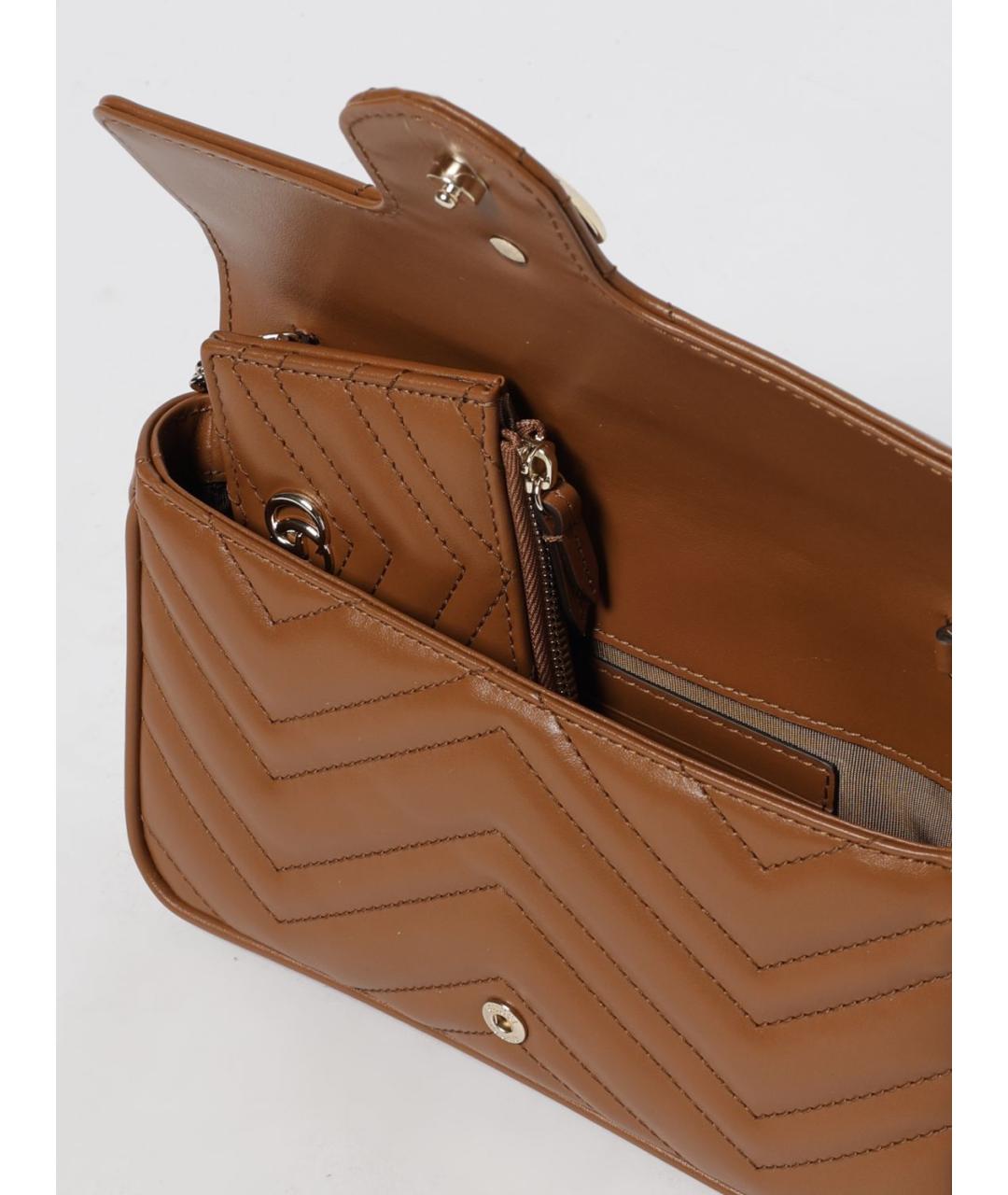 GUCCI Коричневая кожаная сумка через плечо, фото 5