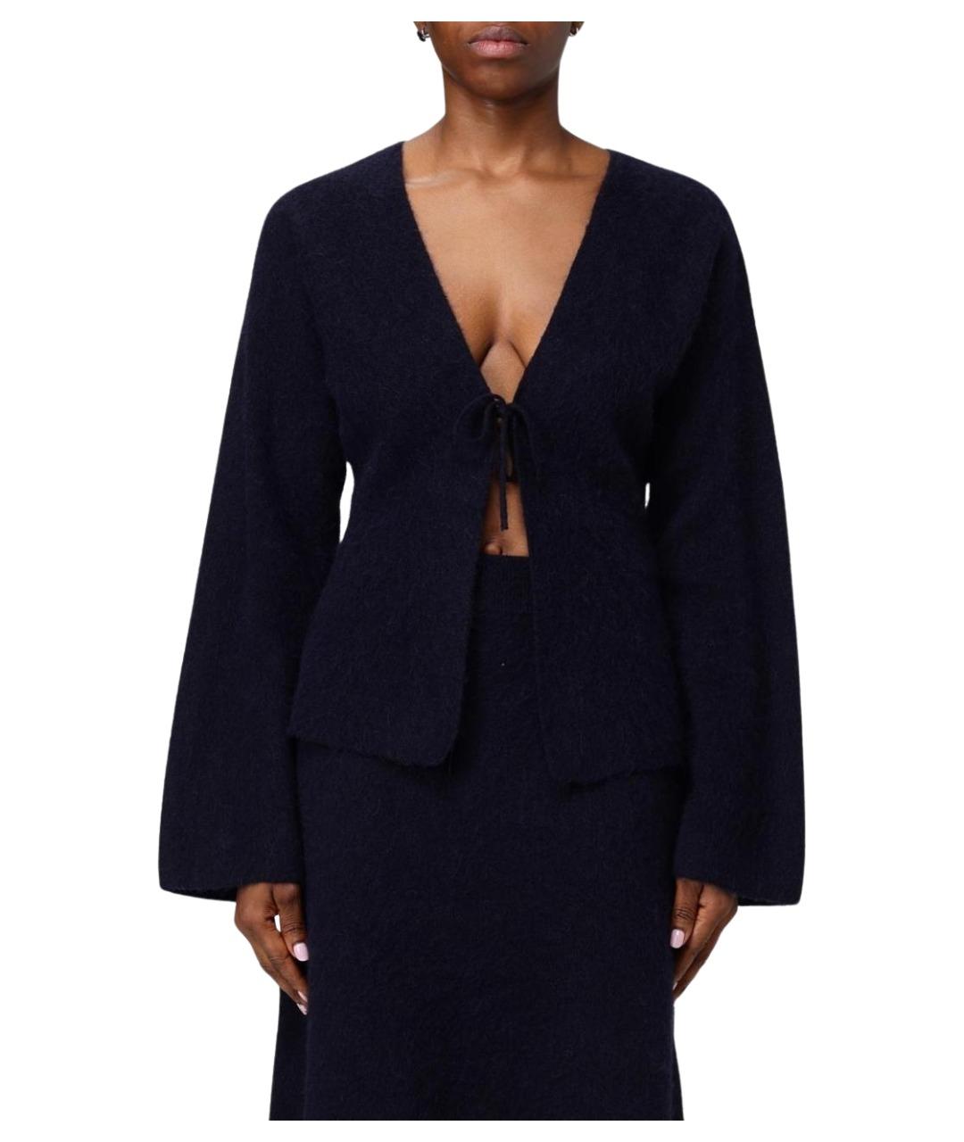 HUGO BOSS Темно-синий шерстяной кардиган, фото 1