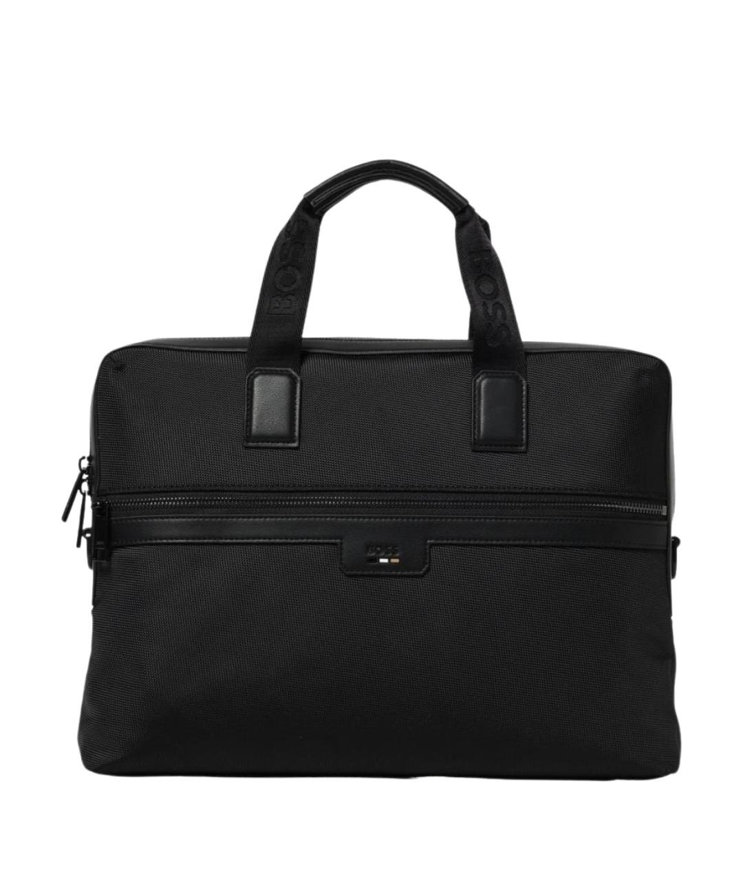 HUGO BOSS Черная синтетическая сумка тоут, фото 1