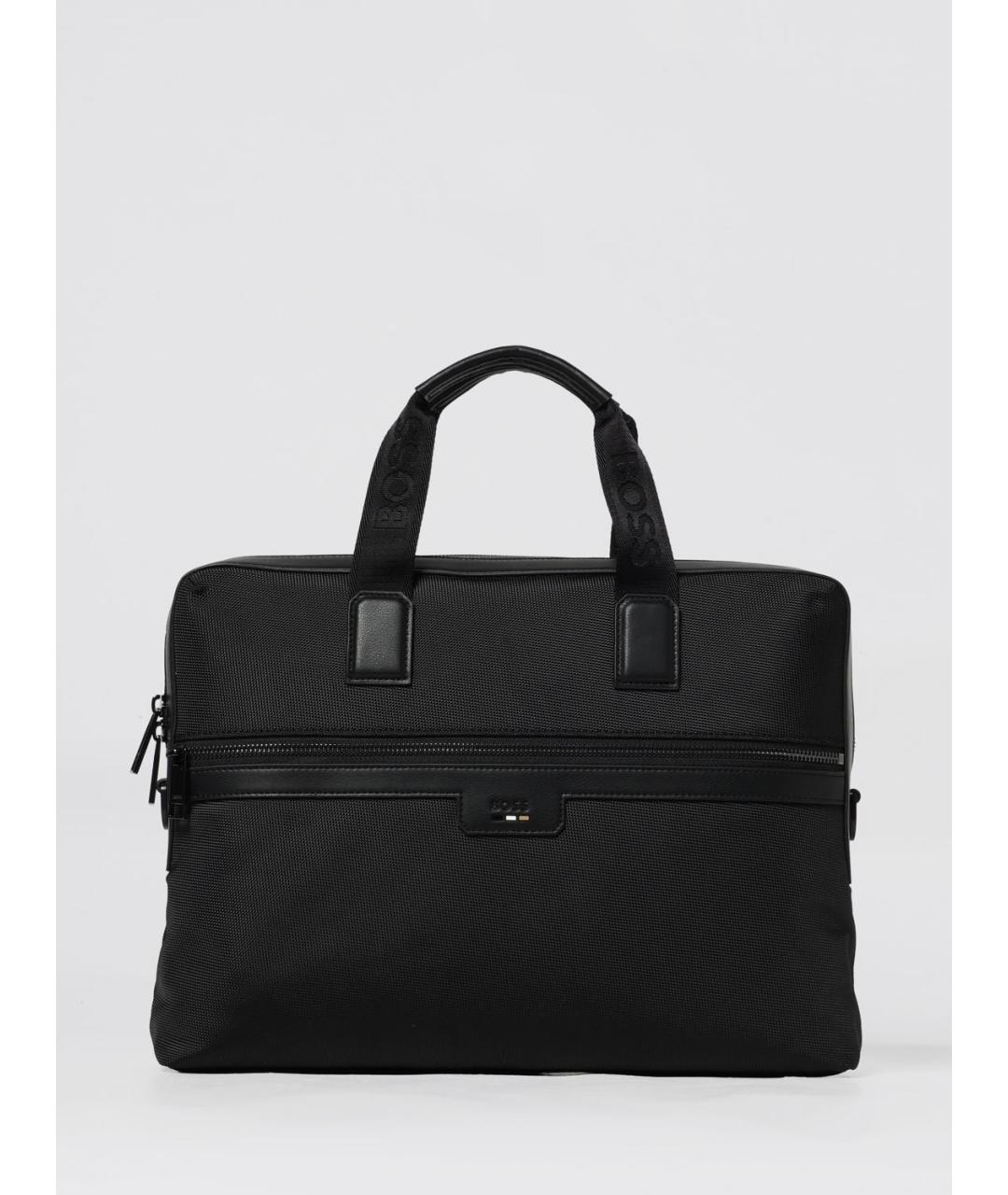 HUGO BOSS Черная синтетическая сумка тоут, фото 5