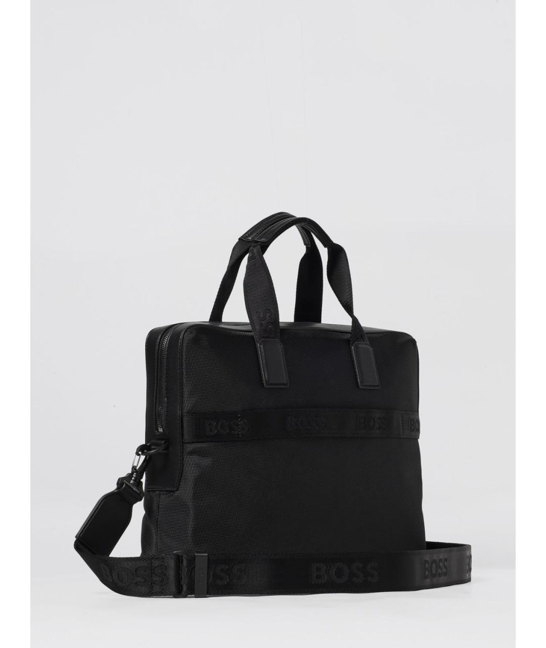 HUGO BOSS Черная синтетическая сумка тоут, фото 2