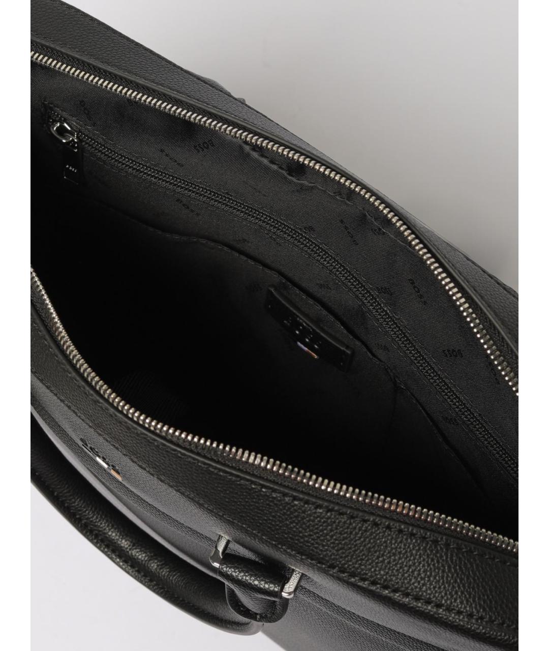 HUGO BOSS Черная сумка тоут из искусственной кожи, фото 4