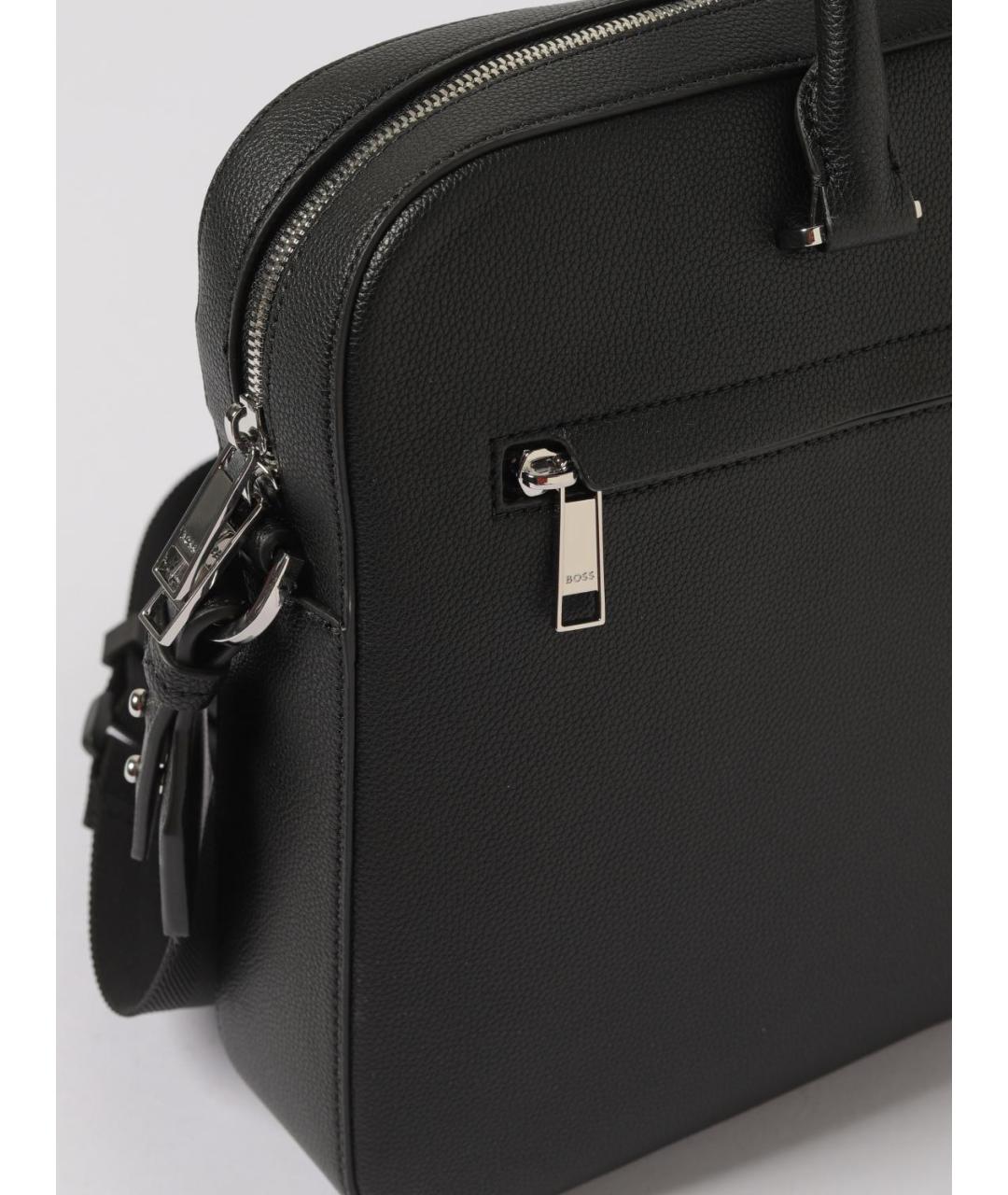 HUGO BOSS Черная сумка тоут из искусственной кожи, фото 3