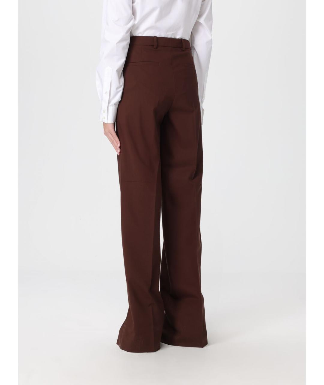 GUCCI Коричневые шерстяные прямые брюки, фото 3
