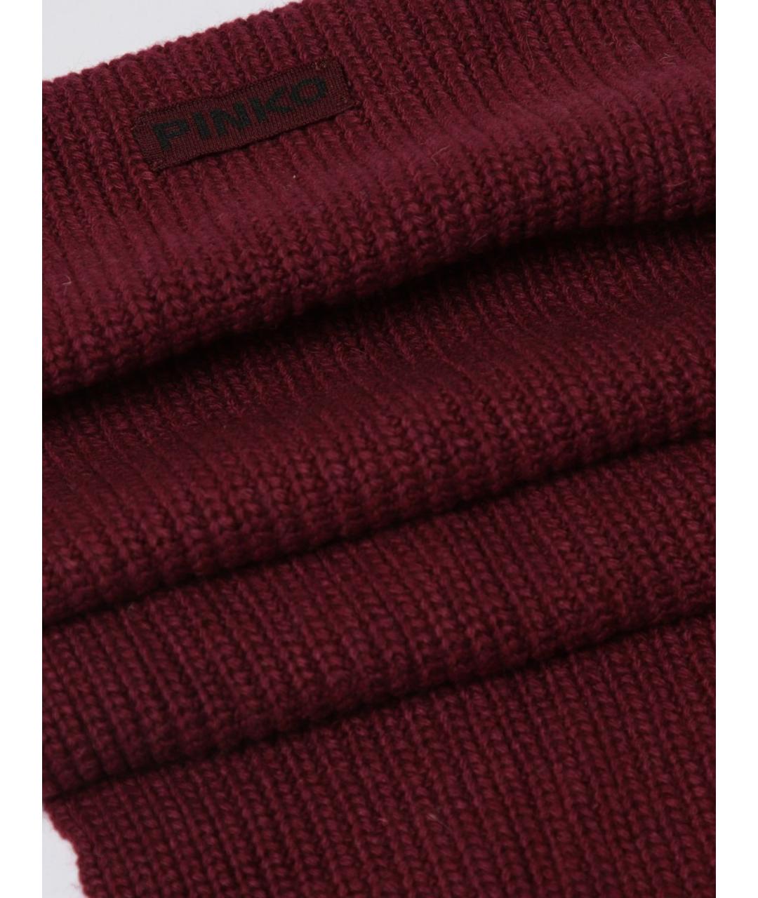 PINKO Бордовый шарф, фото 3