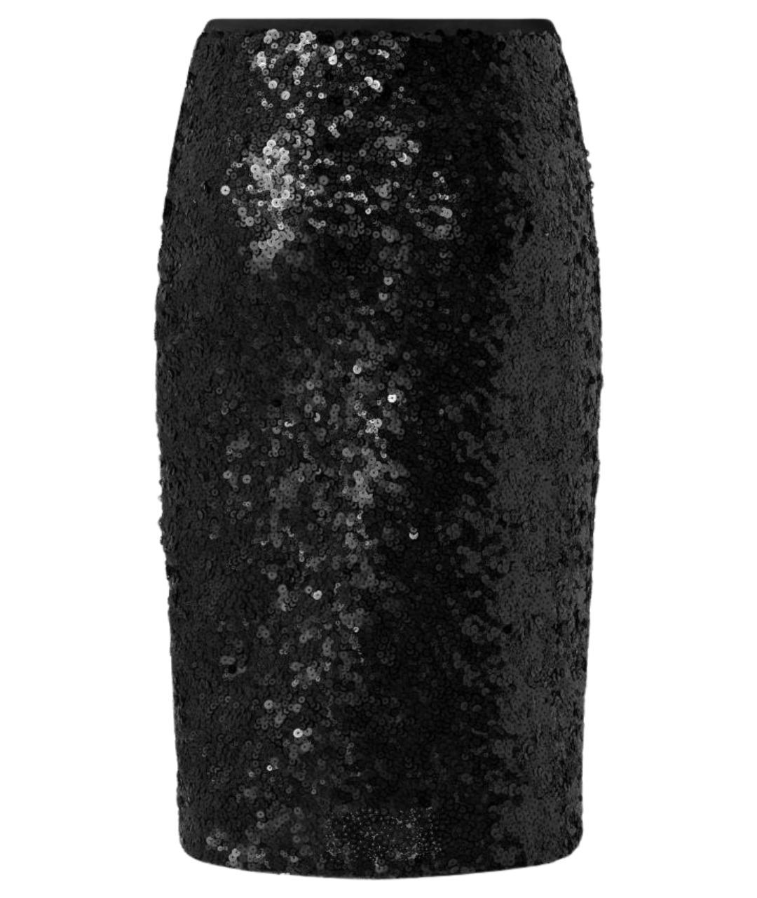 PINKO Черная полиэстеровая юбка миди, фото 1