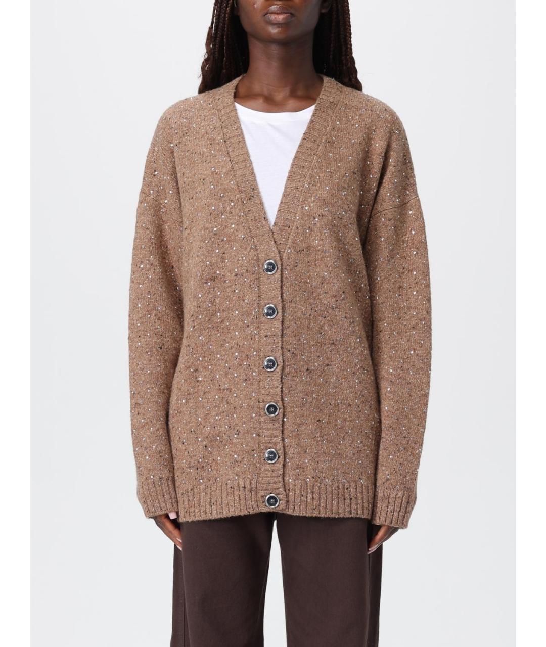 PINKO Бежевый шерстяной кардиган, фото 2