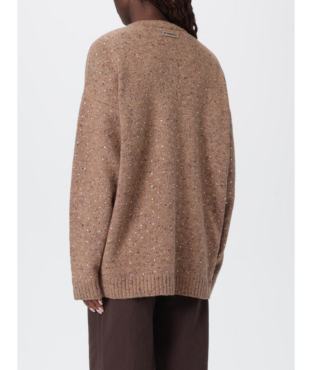 PINKO Бежевый шерстяной кардиган, фото 3