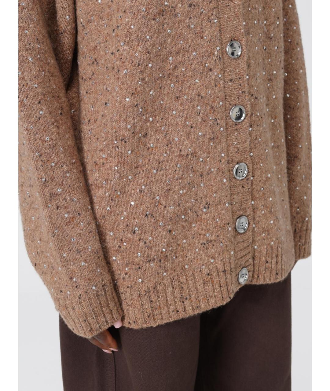 PINKO Бежевый шерстяной кардиган, фото 5