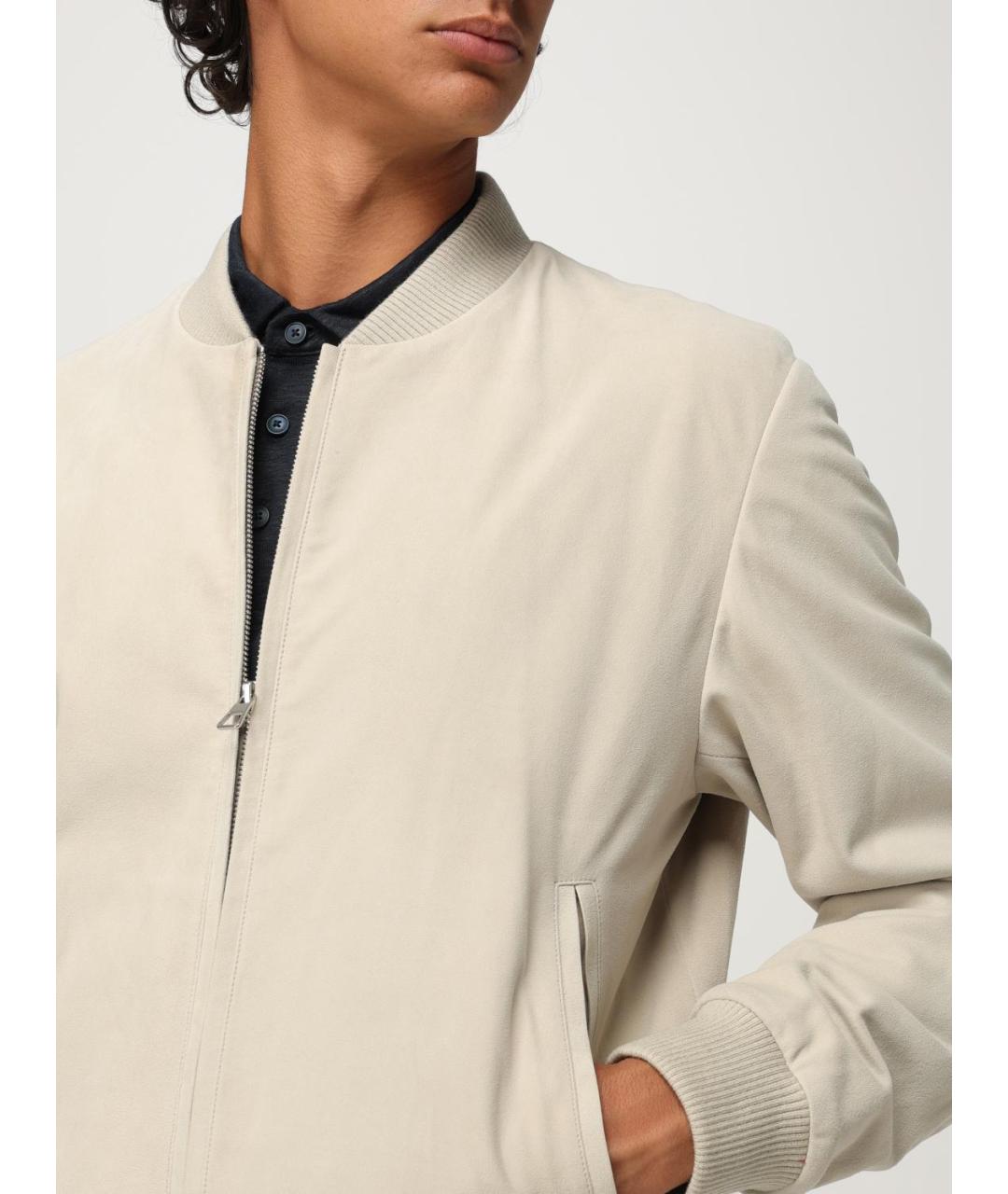 HUGO BOSS Бежевая замшевая куртка, фото 4