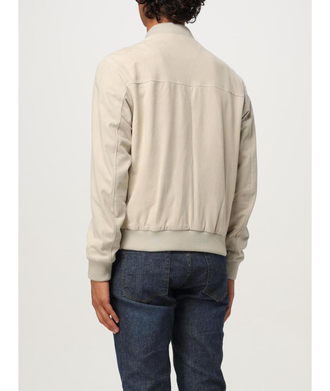 HUGO BOSS Бежевая замшевая куртка, фото 2