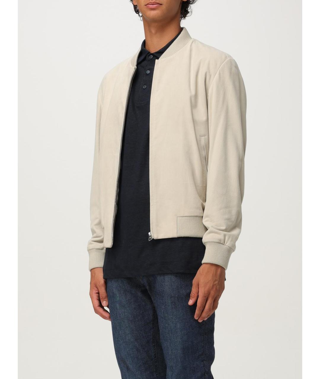 HUGO BOSS Бежевая замшевая куртка, фото 3